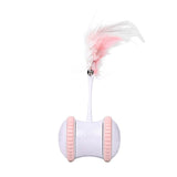 Smart Automatic Cat Toy Electronic Pet Cat Feather Toy with LED Wheel Rechargeable Cat Teaser Stick Balance Car Cat Kitten Toy #