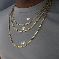 2020 Fashion New Figaro Chain Necklace Men Stainless Steel Gold Color Long Necklace For Men Jewelry Gift Collar Hombres