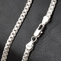 2 Piece 6MM Full Sideways 925 Sterling Silver Necklace Bracelet Fashion Jewelry For Women Men Link Chain Sets Wedding Gift