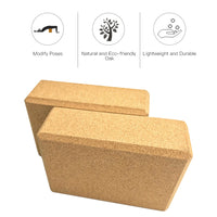 3PCS Yoga Block Cork Sport Home Gym Exercise Wood Yoga Brick Soft High Density Block for Indoor Sport  Exercise Workout Fitness