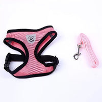 Cat Dog Adjustable Harness Vest Walking Lead Leash For Puppy Dogs Collar Polyester Mesh Harness For Small Medium Dog Cat Pet