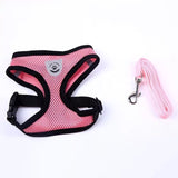 Cat Dog Adjustable Harness Vest Walking Lead Leash For Puppy Dogs Collar Polyester Mesh Harness For Small Medium Dog Cat Pet