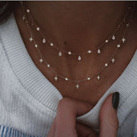 New Fashion Gold Crystal Stars Pendant Necklaces For Women Necklace 2020 Multilevel Female Boho Vintage Jewelry Wedding Gift