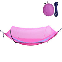 Outdoor Camping Hammock with Mesh Mosquito Bug Net Parachute Hammock Hanging Bed Swing Hiking Sleeping Bed Garden Tree Tent