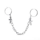Punk Cool Hip Pop Rings Multi-layer Adjustable Chain Four Open Finger Rings  Alloy Women Rotate Rings for Women Party Gift