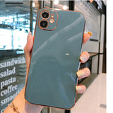 Luxury Gold Plated Electroplated Case For iPhone 11 Pro Max 8 Plus 7 XR XS X Silicone Lens Protection 12 Pro Max SE 2020 Cover