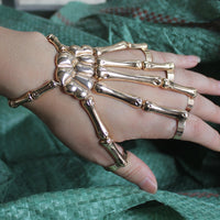 Drop Shipping Unique Fashion Style Halloween Hand 3 Colour Skull Skeleton Elastic Bracelet Bangle Men Women Costume Play Party