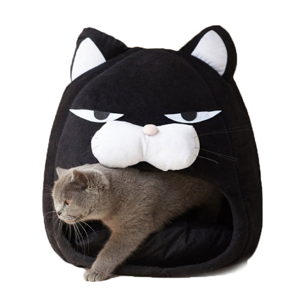 Cartoon Cat bed Fleece Lovely Pet House for Puppy Cat Warm Soft Cat cave tent waterproof Bottom Sleep bag Cat Supplies