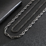 KALEN Punk Long Chain Necklace Men Stainless Steel Brushed Matte Box Link Chains Choker Necklace Male Jewelry Accessories