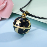 Eudora Harmony Ball Necklace Black Bell Pregnancy ball Pendant Moon star Design Musical Ball Necklace for Women Jewelry N14NB308