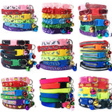 Wholesale 100pcs Dog Cat Accessories Dog Cat Puppy Collar Bell Adjustablt Buckle Pet Dog Collars Safety Leads For Cat Dog Collar