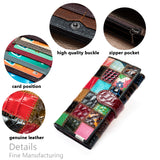 WESTAL Women's Wallet Genuine Leather Patchwork Wallet for Women Clutch Bags for Cellphone Women's Purses Coin Wallets Long 4202