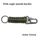 Outdoor Keychain Ring Camping Carabiner Military Paracord Cord Rope Camping Survival Kit Emergency Knot Bottle Opener Tools