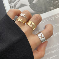 17KM Trendy Gold Butterfly Rings For Women Men Lover Couple Rings Set Friendship Engagement Wedding Open Rings 2021 Jewelry