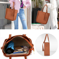 PU Leather Women's Shoulderbag +Casual Tote + Lady Handbag +Card Coin Bags Purse Messenger Satchel 4pcs/set