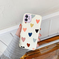 For iPhone 12 Pro Case Heart Flowers Phone Case For iPhone 12 Mini 11 Pro Max 8 7 Plus X XS Max XR Marble Soft TPU Bumper Cover