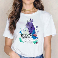 Totoro t shirt Miyazaki Hayao cartoon female clothes femme Anime Spirit Away tshirt Studio Ghibli t-shirt Anime women Japanese