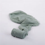 90x170cm Baby Wrap Newborn Photography Posing Swaddle With Pearls Soft Infant Cotton Linen Cloth Blanket Studio Photo Props