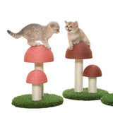 pawstrip Cat Scratcher Frame Cat Climbing Tree Tower Mushroom Design Protecting Furniture Cat Scratch Board Sisal Cat Toys