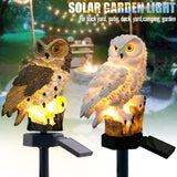 Solar Power LED Owl Lawn Light Waterproof Yard Landscape Lamp