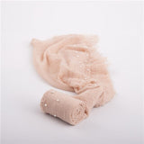 90x170cm Baby Wrap Newborn Photography Posing Swaddle With Pearls Soft Infant Cotton Linen Cloth Blanket Studio Photo Props