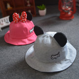 2018 Baby Caps Infant Toddler Hats Lovely Ear Bucket For Girls Boys Cotton Sun Hat Spring Outdoor Bucket Hats Bones Infantis