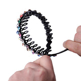 Unisex Alice Hairband Bezel Headband Men Women Sports Hair Band Hoop Top Metal Double Bangs Flower Rhinestone Hair Accessories