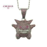 CHUHAN Europe and America Fashion Rhinestones Hip-hop Pendant Necklace Pet Elf Cartoon Pendant Hiphop Necklace Jewelry C236