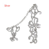 Punk Cool Hip Pop Rings Multi-layer Adjustable Chain Four Open Finger Rings  Alloy Women Rotate Rings for Women Party Gift