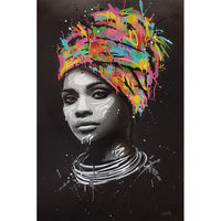 African Graffiti Black and Gold Woman Canvas Painting Cuadros Posters and Prints Wall Art Pictures for Living Room Unframed