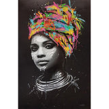 African Graffiti Black and Gold Woman Canvas Painting Cuadros Posters and Prints Wall Art Pictures for Living Room Unframed