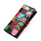 WESTAL Women's Wallet Genuine Leather Patchwork Wallet for Women Clutch Bags for Cellphone Women's Purses Coin Wallets Long 4202