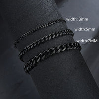 2020 New Trendy Cuban Chain Men Bracelet Classic Stainless Steel 3/5/7mm Width Chain Bracelet For Men Women Jewelry Gift