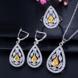 ThreeGraces Shiny White Topaz Cubic Zircoina Stone 925 Sterling Silver Necklace Earring and Ring Women Jewelry Set Gift  JS501