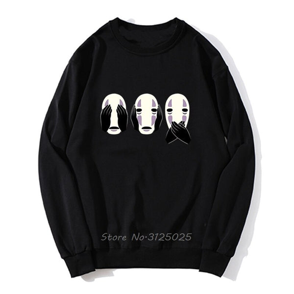 Japanese Anime No Face hoodies Studio Ghibli Miyazaki Hayao Anime Spirit Away Hoodie Men Autumn Winter Pullover Sweatshirt