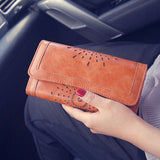 Ladies Women Boho Leather Wallet Handbag Clutch Bag Phone Card Holder Long Purse