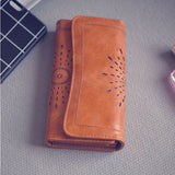 Ladies Women Boho Leather Wallet Handbag Clutch Bag Phone Card Holder Long Purse