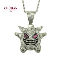 CHUHAN Europe and America Fashion Rhinestones Hip-hop Pendant Necklace Pet Elf Cartoon Pendant Hiphop Necklace Jewelry C236