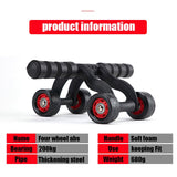 4 Wheels Abdominal Roller for Muscle Exercise Equipment Home Indoor Office Fitness No Noise