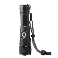 High-power 5 X 5MM LED 20W 5V Micro USB Rechargeable Telescopic Zoom Flashlight Suitable For Camping, Climbing, Night Riding, Caving Waterproof Rating IPX4