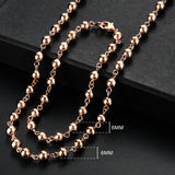 Men Women's Jewelry Set 585 Rose Gold Bracelet Necklace Set Double Curb Cuban Weaving Bismark Chain 2018 Wholesale Jewelry KCS04