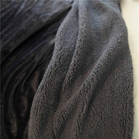 Solid Deep Grey Winter Thick warm Throws Plaids Double-sided Blanket Sherpa Berber Fleece Fabric Bedding Bedspread