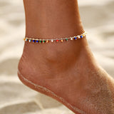 17KM Bohemian Colorful Eye Beads Anklets For Women Gold Color Summer Ocean Beach Ankle Bracelet Foot Leg Chain Jewelry 2021 NEW