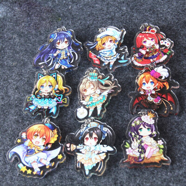 Anime Cosplay LoveLive! school idol project Kotori Tojo Rin Maki Nico Acrylic Keychain Keyring Halloween Cartoon Keychain Gift