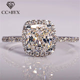 CC Rings For Women Bridal Wedding Anelli Trendy Jewelry Engagement Ring White Gold Color Anillos CC595