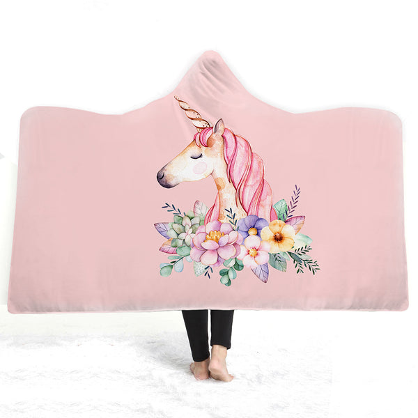 Hooded Blanket Cape With Thick Double Layer Plush