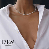 17KM Trendy Multilayered Butterfly Pearl Necklace For Women Fashion Sun Star Gold Pearl Choker Necklaces 2021 Trend Jewelry Gift