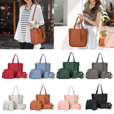 PU Leather Women's Shoulderbag +Casual Tote + Lady Handbag +Card Coin Bags Purse Messenger Satchel 4pcs/set