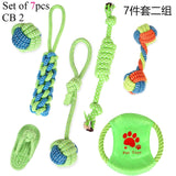 Set of Dog Bite Toy Resist Cotton Rope Ball Bone Interactive Training Toys Dog Chew Knot Teeth Cleaning Toy for Cat Puppy Pet