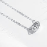 KALETINE Lucky Eye Evil 925 Sterling Silver Pendant Choker Necklace Aquamarine Zircon Charms Necklace Jewelry For Women Men